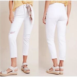 NWT Anthropologie Pilcro and the Letterpress White High Rise Slim Jeans Size 30